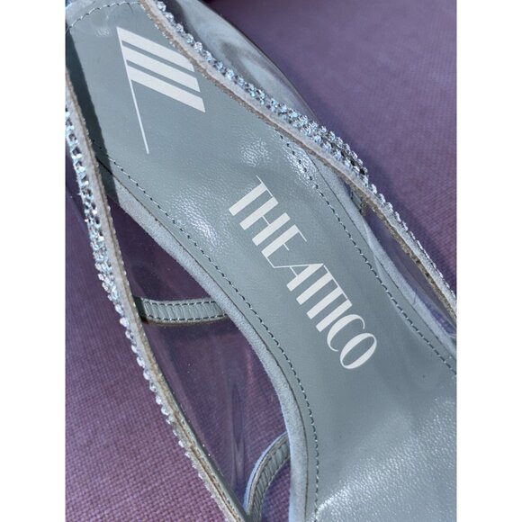 THE ATTICO Venus Chrome Pumps in Dusty Baby 38 New Womens Crystal High Heels - Picture 12 of 16
